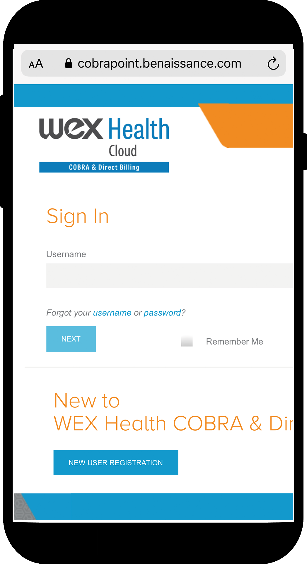 cobra login smartphone image